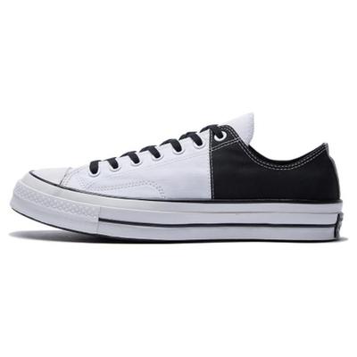 1970s Low Top Canvas Shoes Unisex Black White 164090c