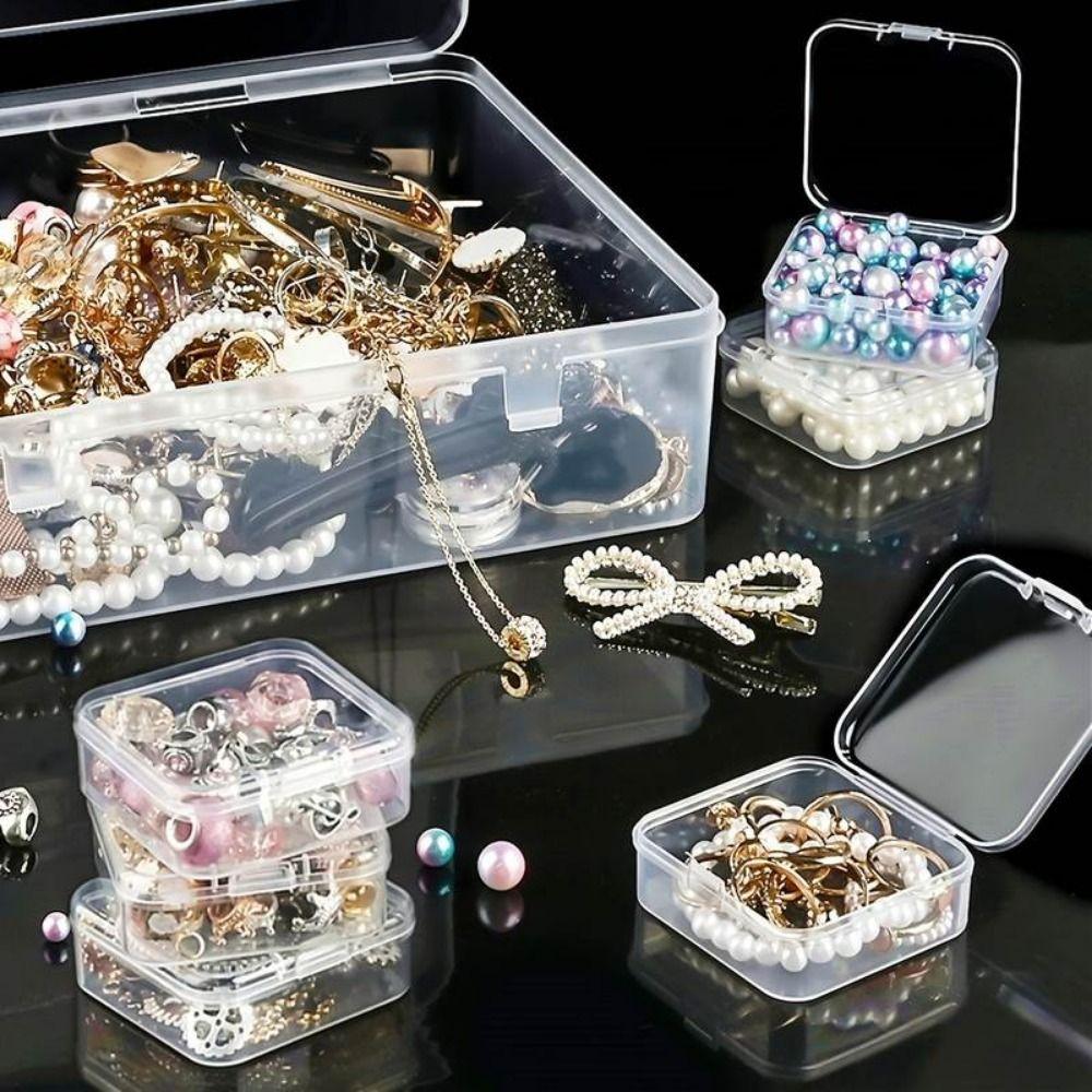 DIY Jewelry Storage Case Plastic Clear Beads Storage Box Necklace Storage Container  Earrings