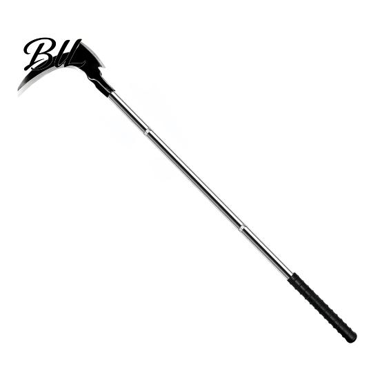 Flat Blade Weeding Tool Sickle Long Handle Manual Weeder with Double Head Garden Hand for Farm Harvesting Clearing Vines Detachable