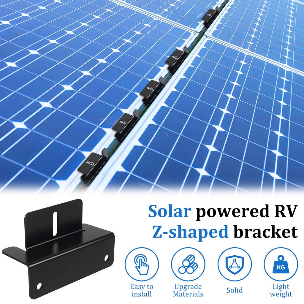 8Pcs Solar Panel Mounting Bracket Aluminium High Strength Roof Solar Panel Z Bracket with Nuts & Screws for Motorhome Boat Wall