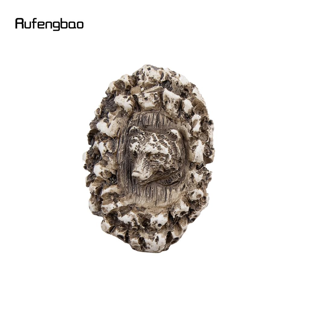 Silver Resin Bear Tree Root Head Walking Cane Fashion Decorative Steel Stick Gentleman Elegant Cosplay Cane Knob Crosier 94cm