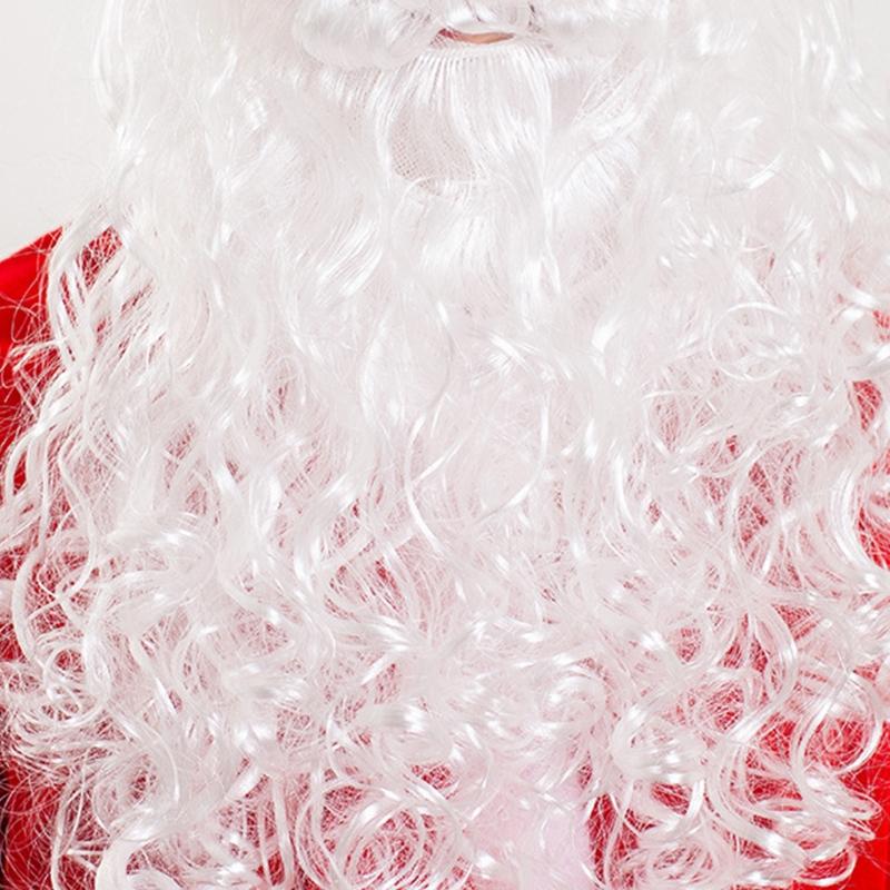 Santa Fake Beard for Facial Hair Funny Santa Beard Old Man Costume for Men Women Disguise Game Xmas Party Halloween Dres
