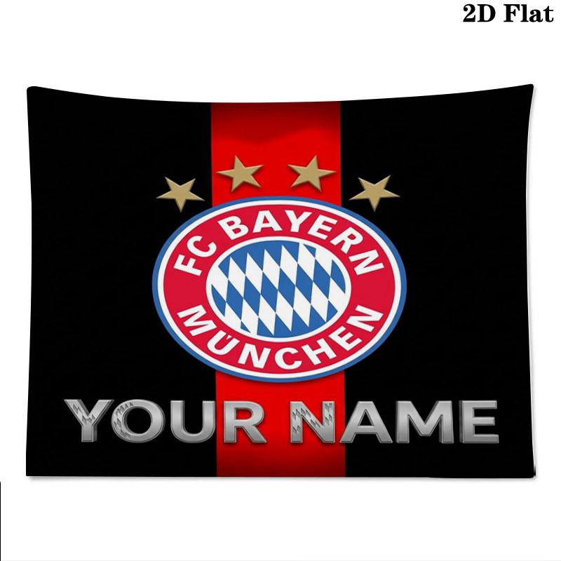 FC Bayern Munchen Custom Name Wall Tapestry Aesthetic Wall Hanging Printed Fabric Blanket Decorative Tapestries for Bedroom Living Room Home Decor