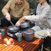Outdoor Cookware Set DS311: 2-3 Person Portable Picnic Set with 1.1L Teapot and Tableware Accessories
