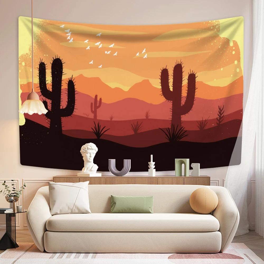 

Простая иллюстрация Стиль закат узор гобелен спальня гостиная гобелен украшение стены дома гобелен 100x75cm