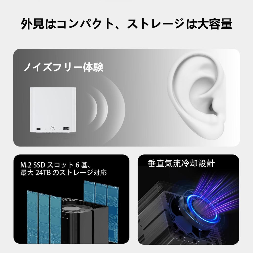 Beelink ME Mini Intel N95 12G 1TB 6 x NVMe Dual WiFi Bluetooth Mini Desktop Attached Storage PC, NAS, LPDDR5, M.2 SSD, M.2 Slots, 2.5GHz LAN, 6, 5.2,