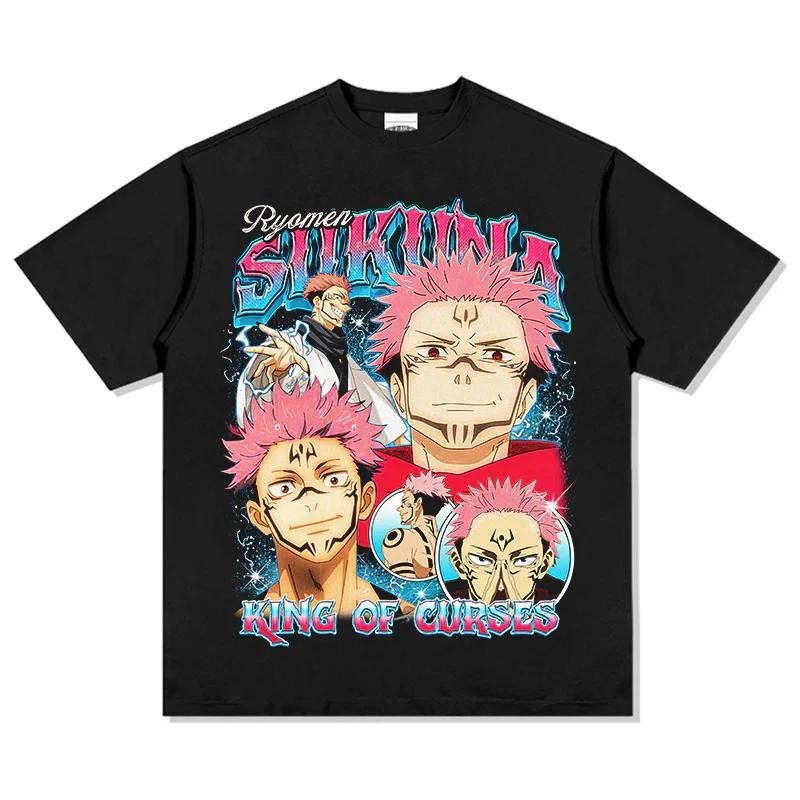 

Jujutsu Kaisen Anime Cotton Tshirt Summer Unisex Casual Streetwear Sports Fashion Pure Cotton Men And Women Shirt 4XL