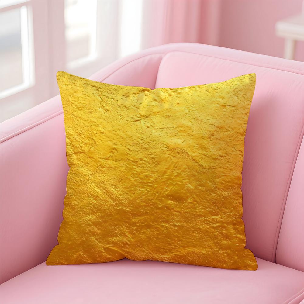 Luxe Shiny Art Gold Foil Texture Cushion Cover Pillow Case Soft Skin Friendly Fabric  Concealed Zipper