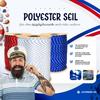 Polyester Rope | 10mm | 20m | Red with White Spots | Sheet Rope | Cord | 16-Strand Braided | Good Grip