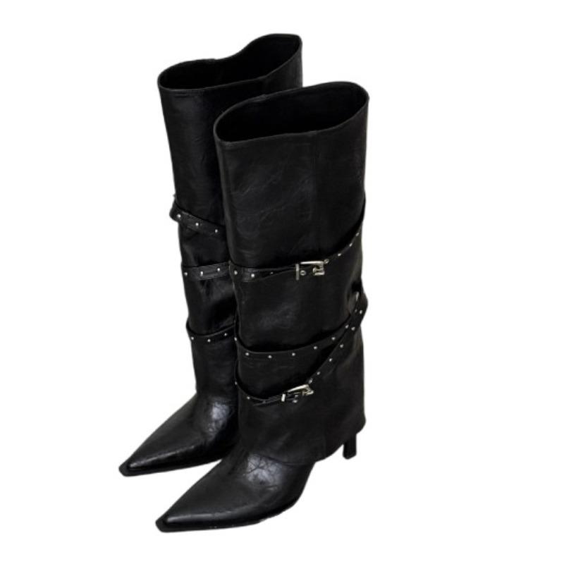 Fashion Sexy High Heels High Boots Women Pointed Toe Heeled Shoes 2025 Designer Winter New Party Chelsea Fashion Boots Woman Pumps Botas