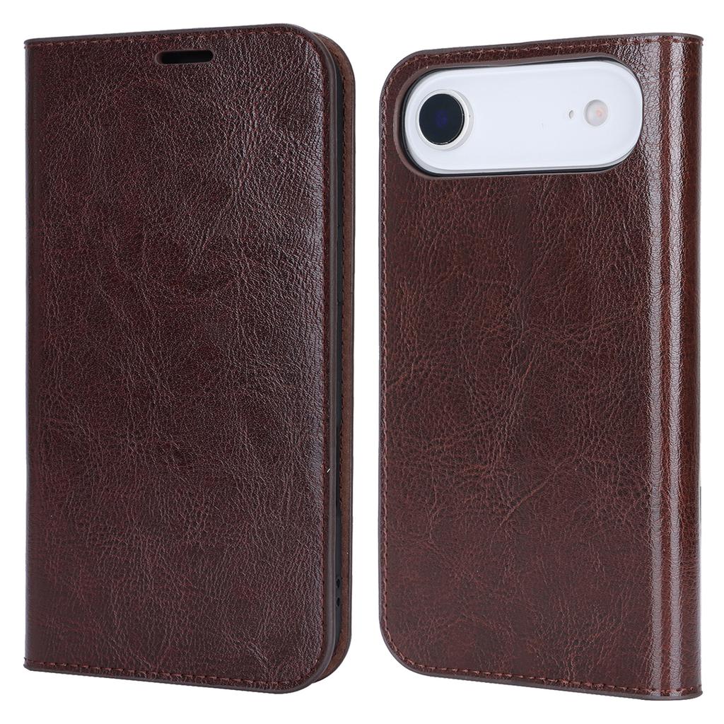 For iPhone 17 Air Case Crazy Horse Texture Split Leather Wallet Phone Cover
