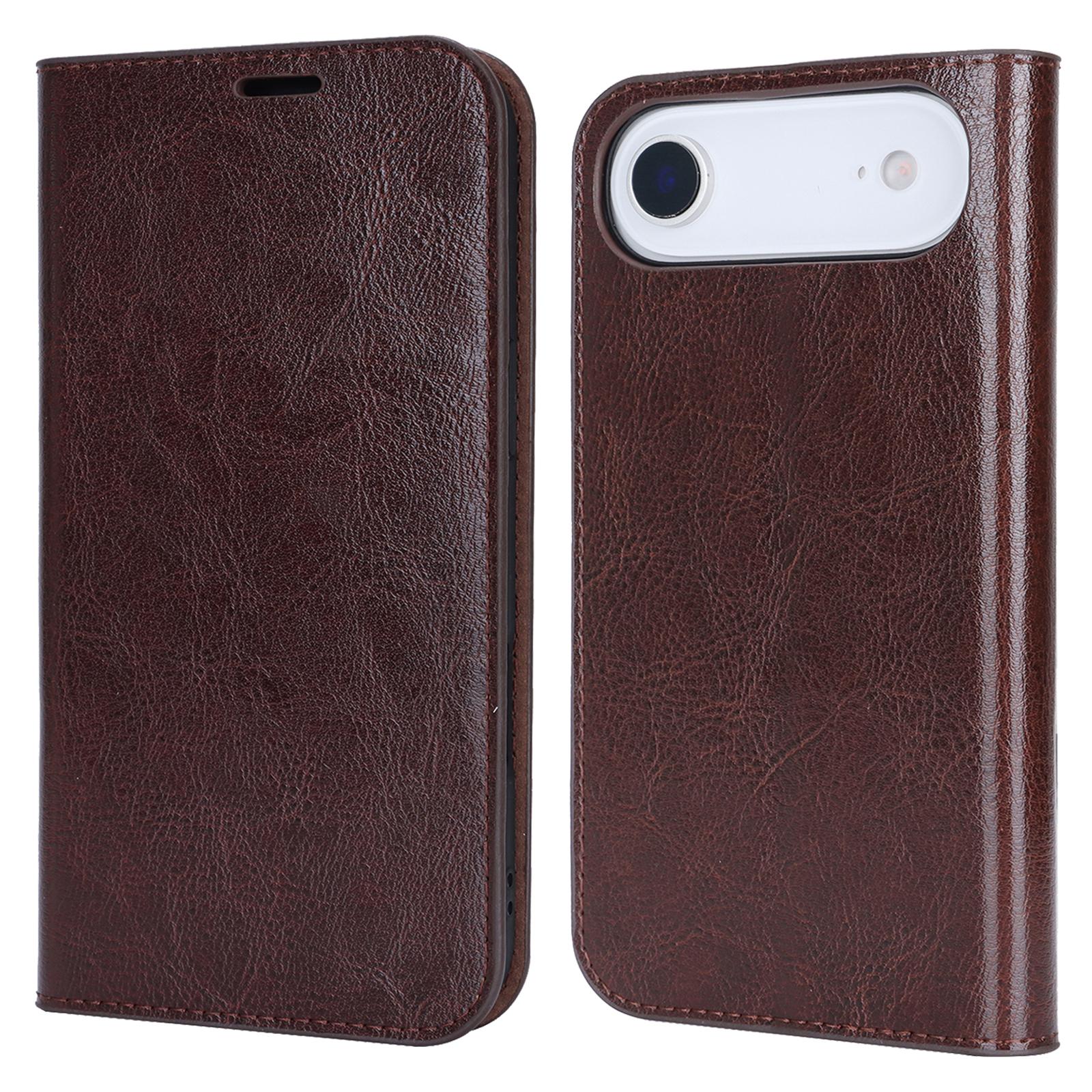 For iPhone Air Case Crazy Horse Texture Split Leather Wallet Phone Cover B