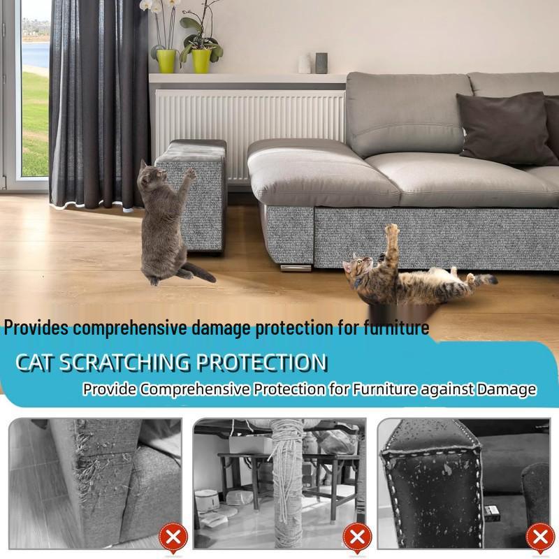 Trimmable Self-Adhesive Cat Tree Carpet Mat for Scratching and Climbing