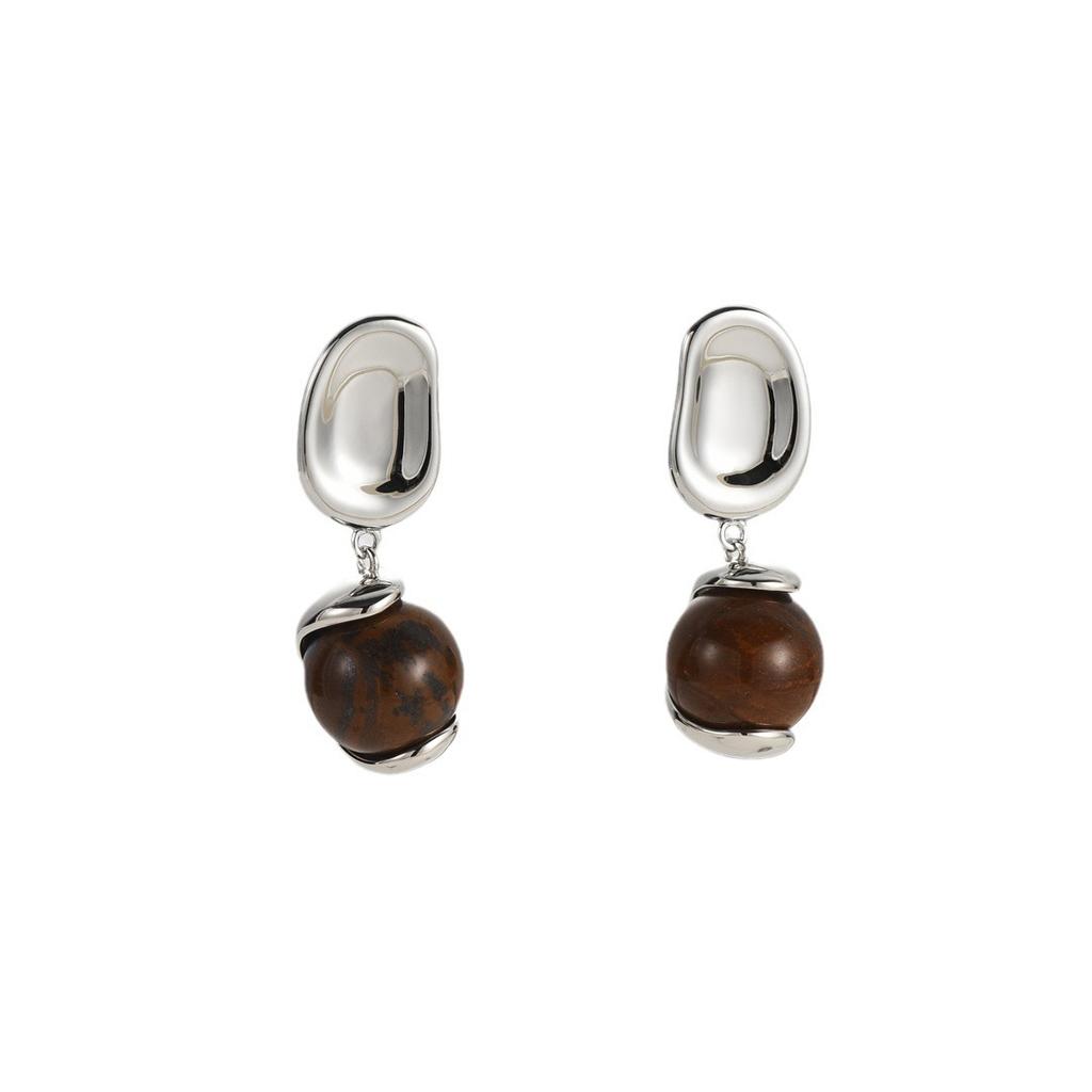 Premium French Retro Stud Earrings, Simple And Cold Inlaid Gemstone Earrings, Earrings, Women'S Fashion Versatile