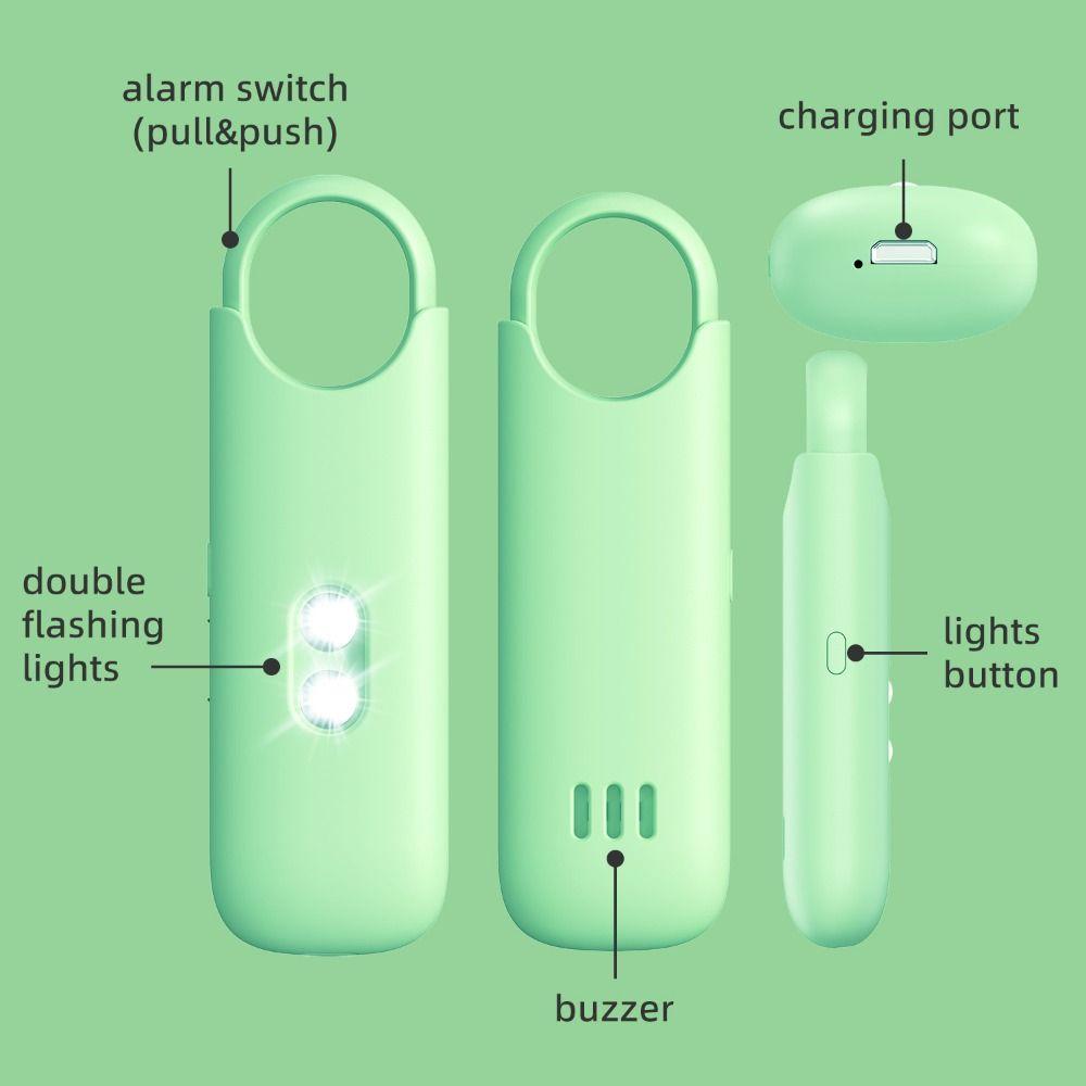 Rechargeable Personal Self Defense Alarm with Dual LED Light Safety Siren  for Women Girls