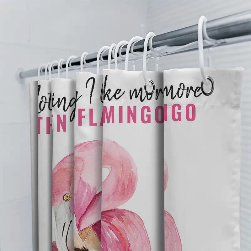 Flamingo Bath Towel Shower Curtain Watercolor Decorative Bathroom Accessories Set