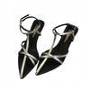 Sandals women's new pointed cross word with high heel temperament with skirt high heels women's shoes