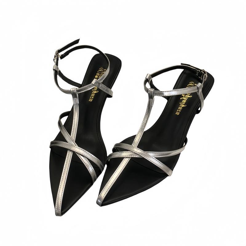 Sandals women's new pointed cross word with high heel temperament with skirt high heels women's shoes