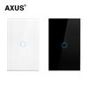 AXUS Touch Switch Wall Light Switch Luxury Crystal Tempered Glass EU US Standard Panel AC110-250V  1/2/3 Gang LED Button
