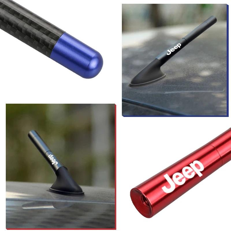For Jeep Carbon Fiber Car Radio Antenna Signal Receiver Accessories For Jeep Renegade Grand Cherokee Compass Patriot Wrangler