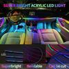 6/10/18 In 1 Led Car Interior Ambient Lights Symphony Streamer RGB Rainbow Acrylic Strips Decoration Atmosphere Lamp Kit 12V