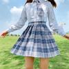 Gentle JK Plaid Pleated Skirt - High Waist Japanese School Uniform for Women