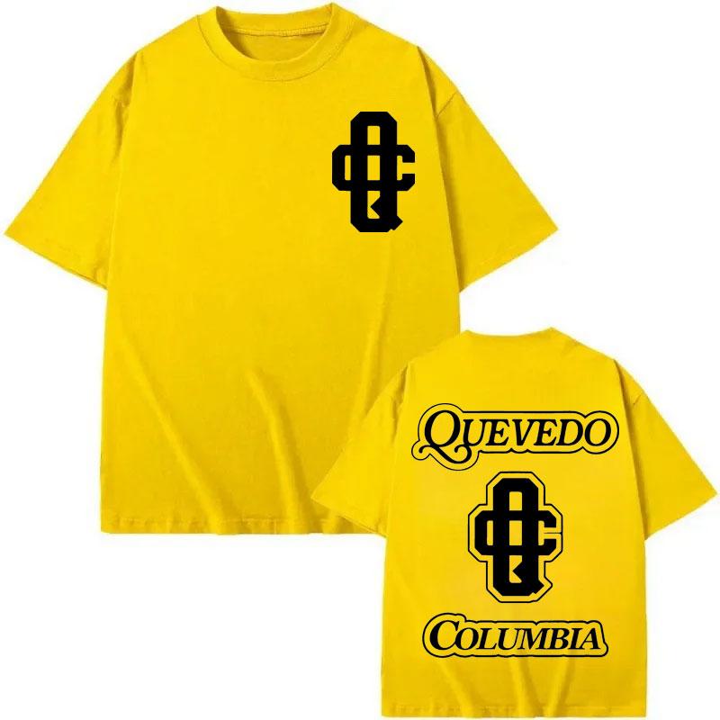 

Rapper Quevedo Columbia Double Sided Print T Shirt Harajuku Hip Hop Short Sleeve T-shirt Men Women Fashion Loose T-shirts 3XL
