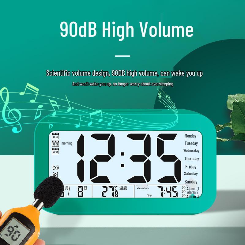 2024 Luminous Silent Smart Alarm Clock for Students & Kids - Electronic, Rechargeable, Ideal Wake-Up Aid