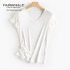 Women's V-Neck Slim-Fit Knit Short Sleeve Top