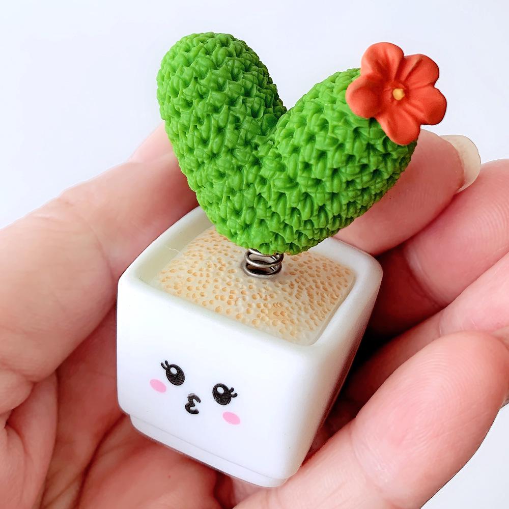 Valentine's Day Cactus Resin Bonsai Car Ornament