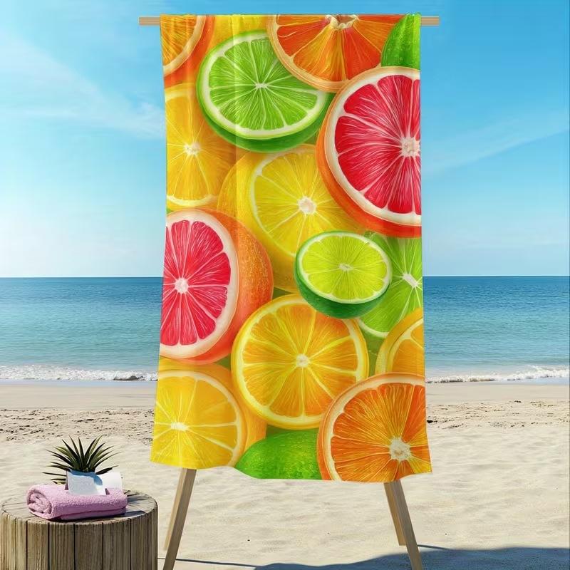 Zomerstrandlaken Citroenprint Sneldrogend Badlaken Buiten Zomer Zwemmen Badlaken Sportlaken