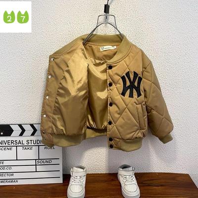 Boys Fashion Cotton Jacket Baby Cotton Padded Thickened Baseball Uniform Children Lightweight Cotton-Padded Jacket