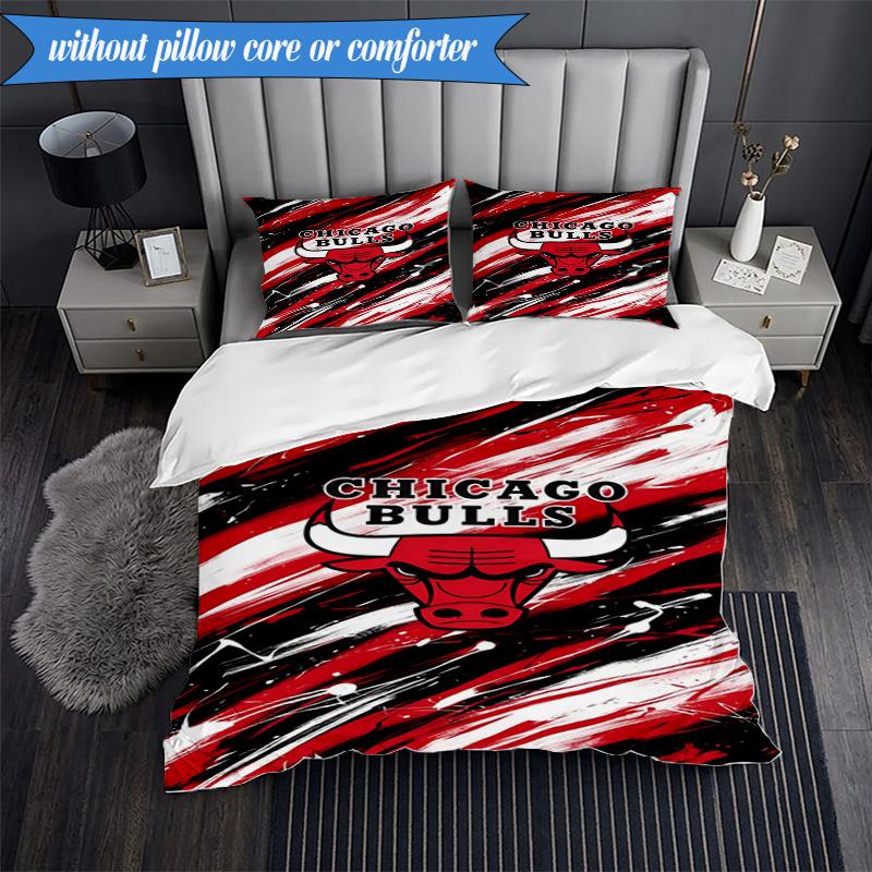 3PCS Bull Basketball Artwork Bedding Set,Including 1pc Duvet Cover And 2pcs Pillowcases Perfect for Bedroom, Dormitory, Fan Christmas Gift