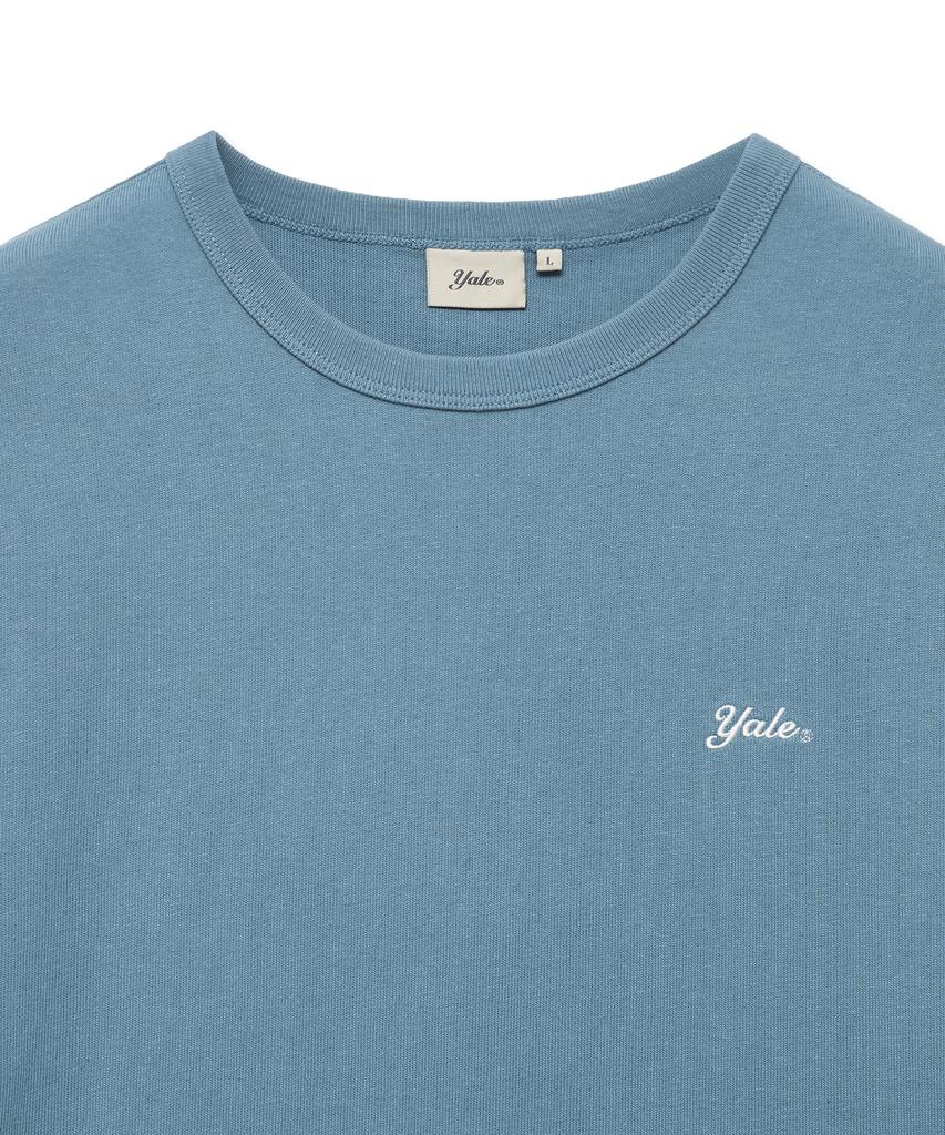 YALE [2Pack] Heavyweight Snell Logo Short Sleeve T-Shirt_White/Blue Gray