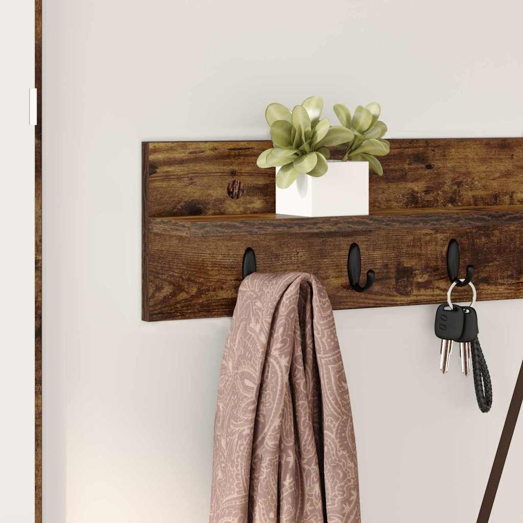 Wall Mounted Nightstand Smoked Oak 100 x 10.5 x 18 cm