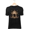 Throne Reaper II T-Shirt – Schwarze Flügel umwickelt, Sense an der Seite, Knochensitz