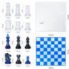תבנית סט שחמט משרף עם לוח שחמט תבניות שרף סיליקון תבנית שרף שחמט תלת-ממדית ליצירה עצמית מתנה ליום הולדת
