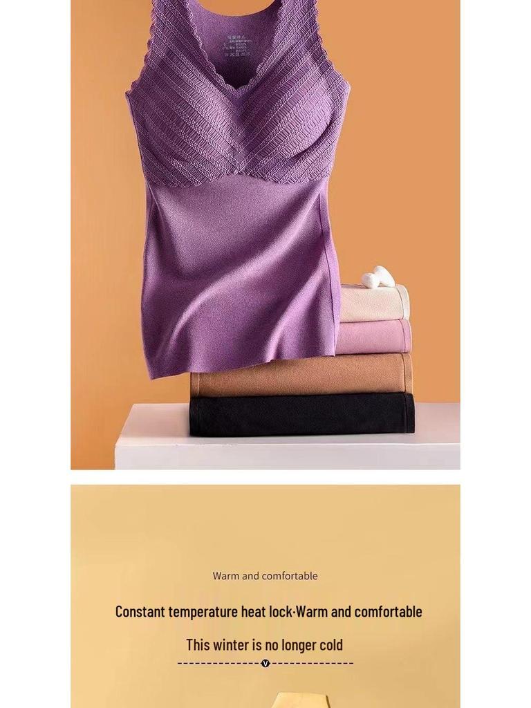 Sametová zimní teplá vesta: Dámská samoohřevná základní vrstva s hrudní vycpávkou