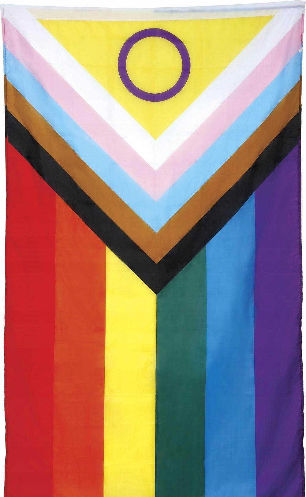 Kleurrijke Regenboog Inclusieve Vlag Progressie Lgbt Gelijkheid Mars 90X150Cm