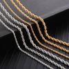 Stainless Steel Twisted Chain Necklace - 3MM/4MM/5MM, Elegant Style, Vacuum Electroplated Pendant.