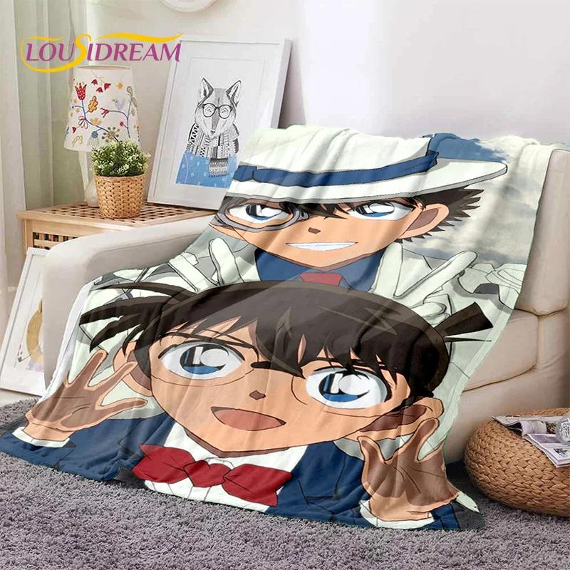 Anime Detektiv Conan Cartoon Weiche Flanelldecke für Betten Schlafzimmer Sofa Picknick, Überwurfdecke zum Zudecken Outdoor Freizeit Nickerchen Geschenk