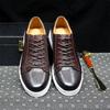 Fashion Men's Classic Derby Casual Shoes Cow Genuine Leather Lace-Up Comfortable Driving Sneakers Flat Original Style for Men