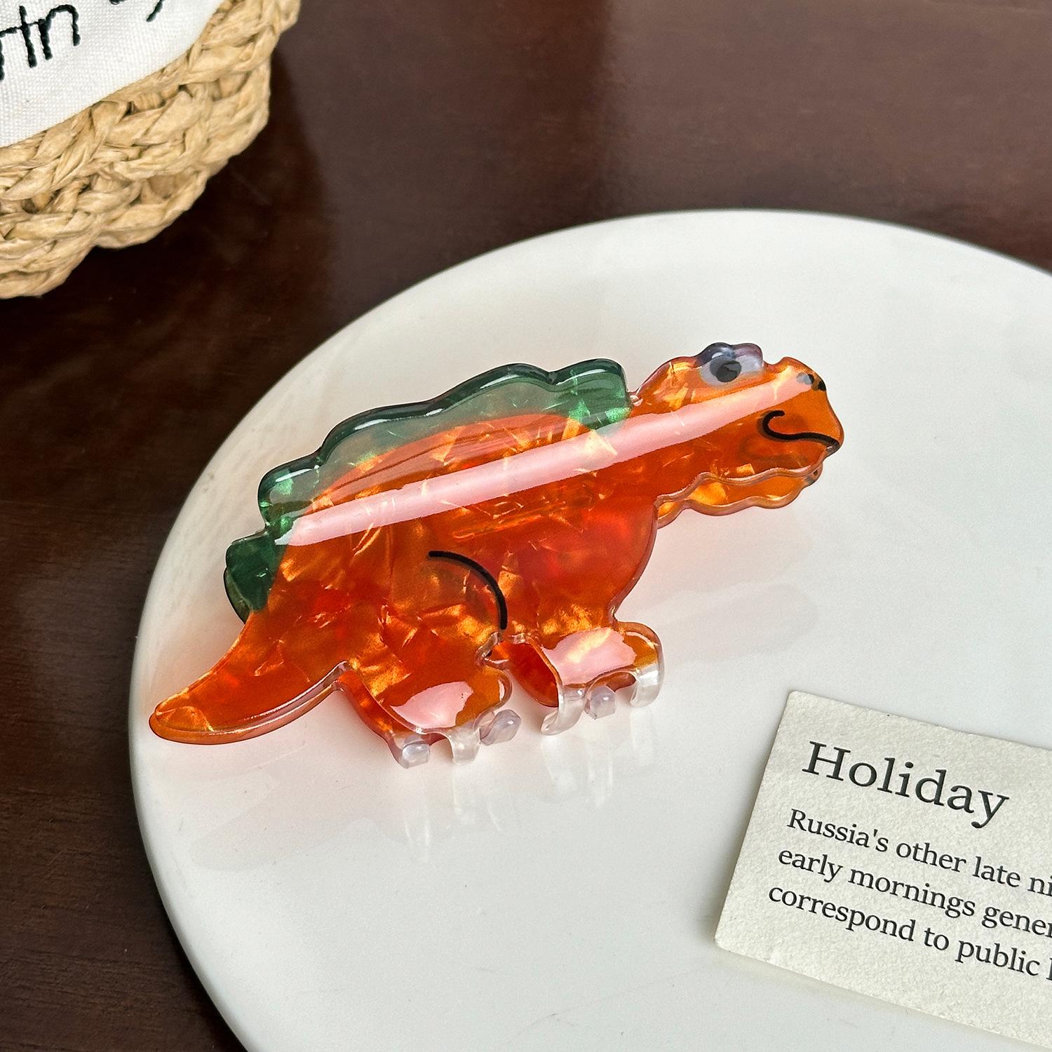 

Cute Acrylic Dinosaur Hair Clip With Unique Colorful Options For Hairstyles Trendy Orange8.9cm