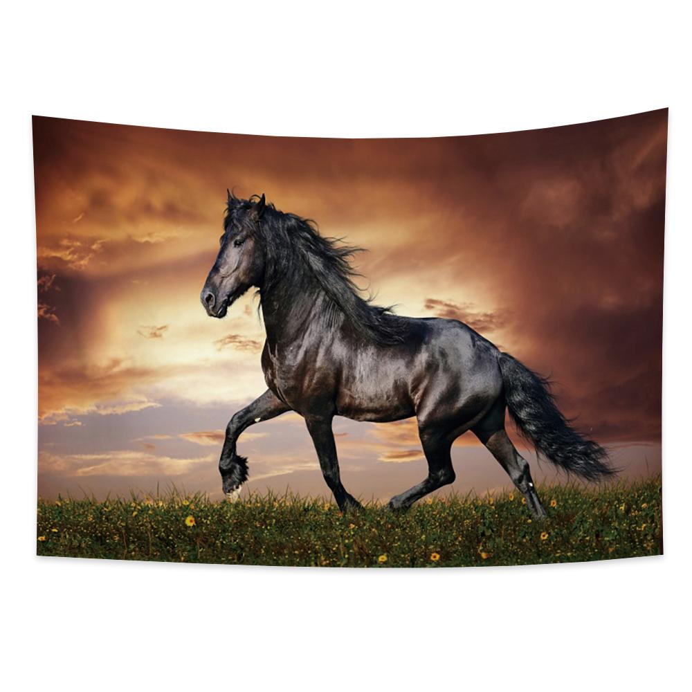 

Серия «Скачущая лошадь» Гобелен Настенный хиппи Богемное украшение Гобелен Фон Ткань Гостиная Комната Домашний декор 100X75CM