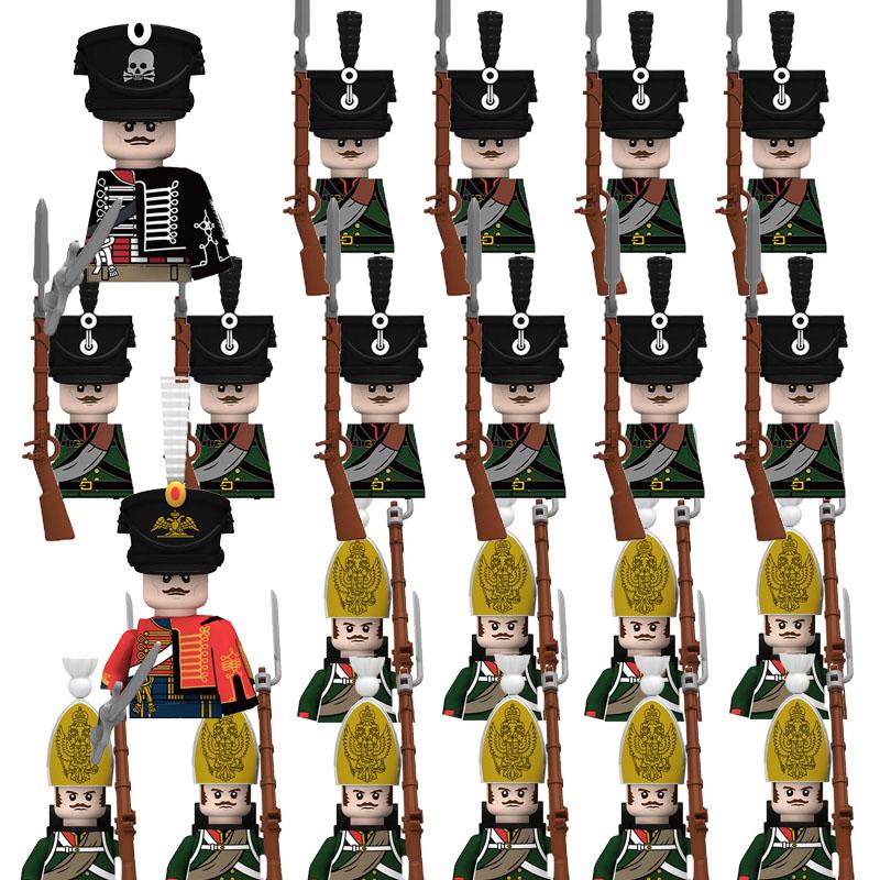 Medieval Castle Knight Soldier Building Blocks Napoleon Figures British French Infantry Cavalry General DIY Toy Gift S001