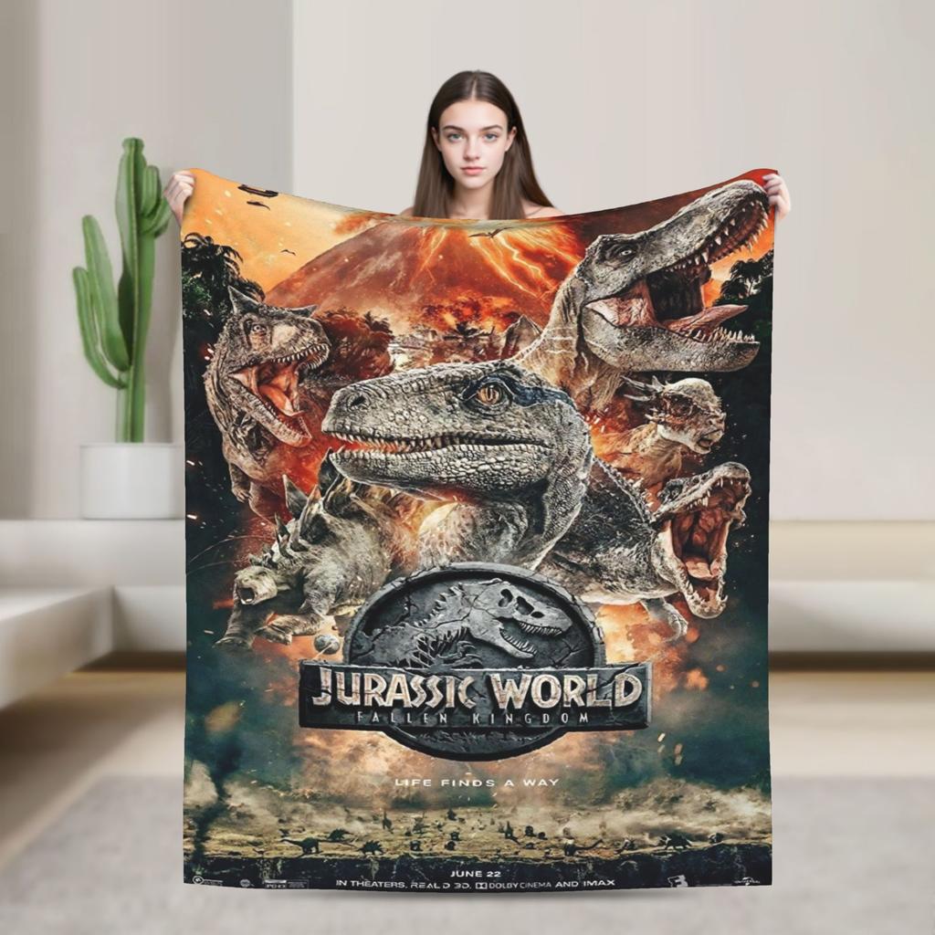 Dinosaur World Blanket Quality Super Warm Jurassics Park Throw Blanket Winter Girls Boys Living Room Fashion Bedspread