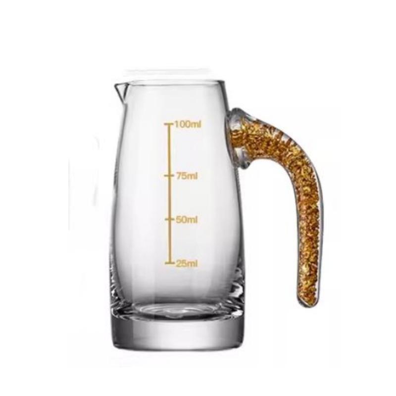 BR12ML Gold Leaf Wine Glass Luxurious Drinkware Crystal Golden Foil Shot Glass Whiskey Flagon Thick Bottom Spirits CupsEY