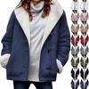 2025 Amazon Cross-border New European and American Casual Loose Velvet Thickened Autumn and Winter Solid Color Coat Women