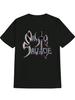 Casual Crew Neck T-shirt with Day Savage Dagger Graphic Print - Black