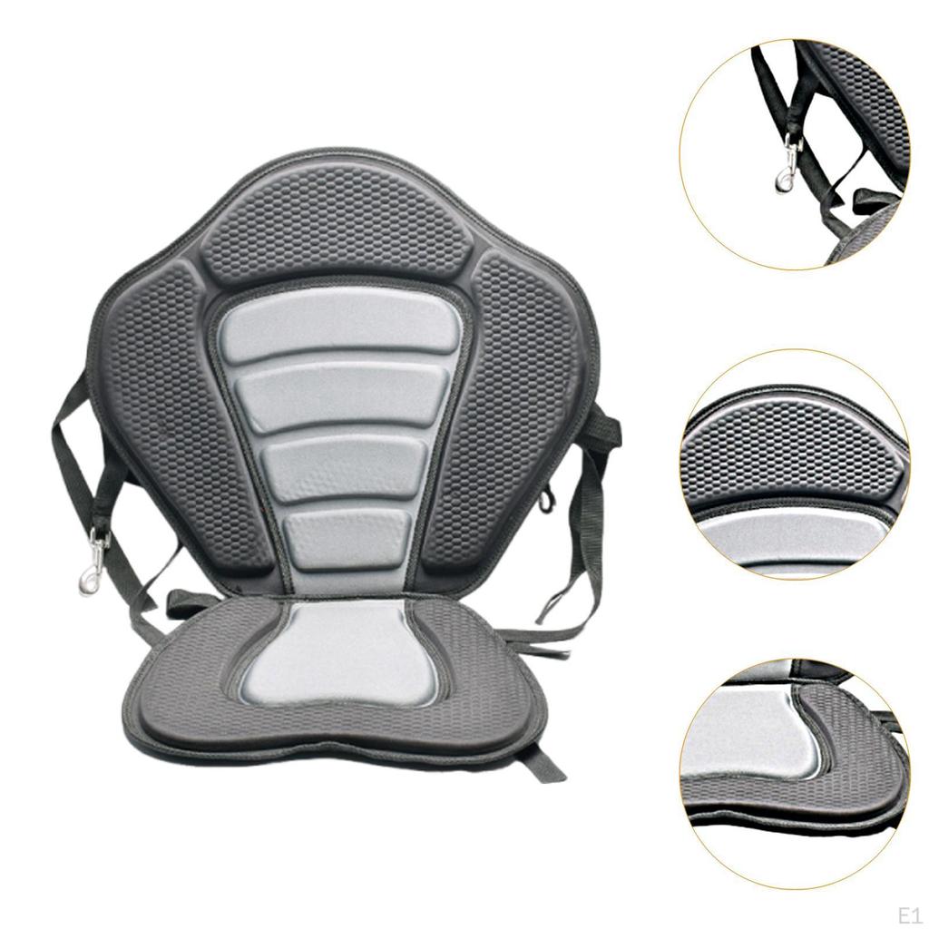 Boat Cushioned Seat with Back Rest Adjustable Straps Anti Skid Multipurpose EVA Foam Interior Canoe